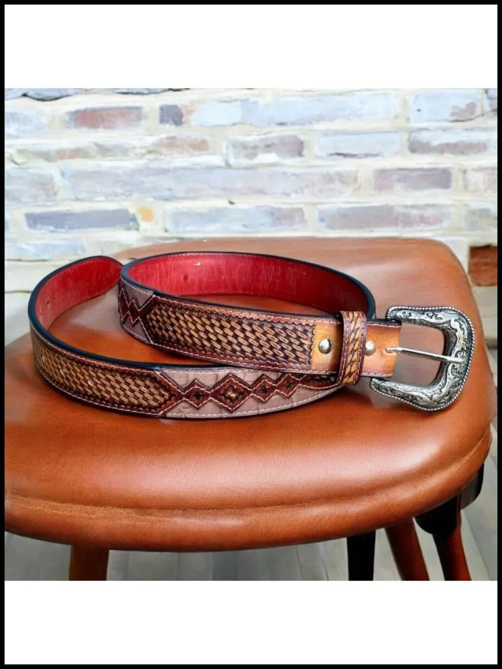 Men's Full Grain Leather Western Belt 1.5